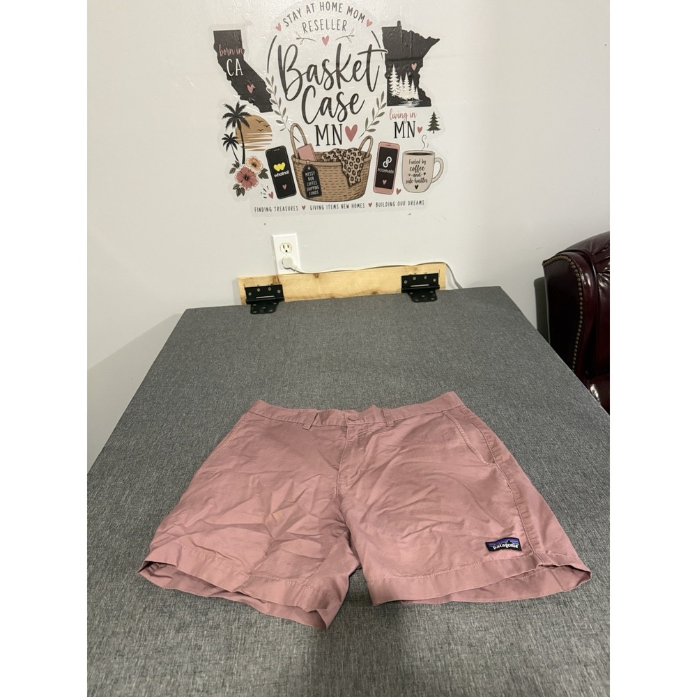 Patagonia Men's Pink Organic Cotton Hemp Chino Shorts Flat Front Pockets Sz 31